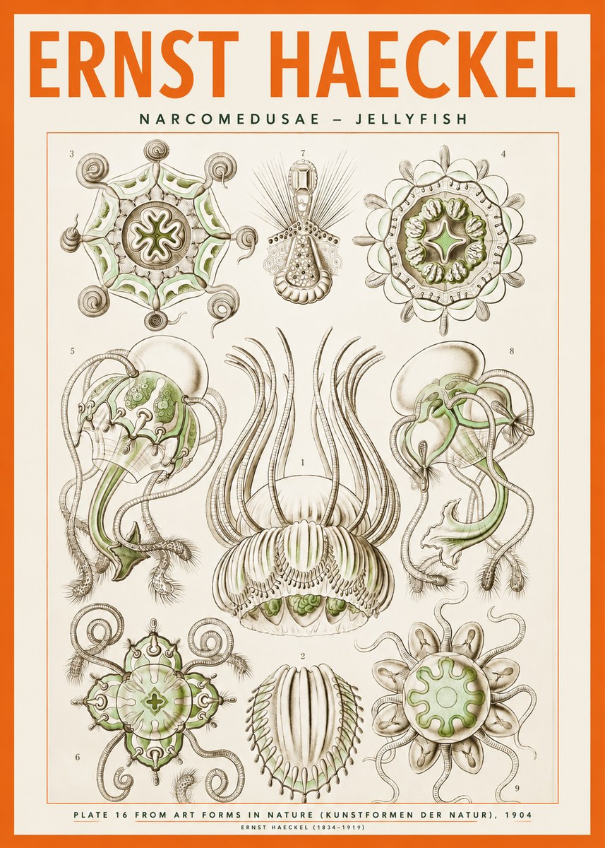 Ernst Haeckel Narcomedusae - Jellyfish No2 - Affiche