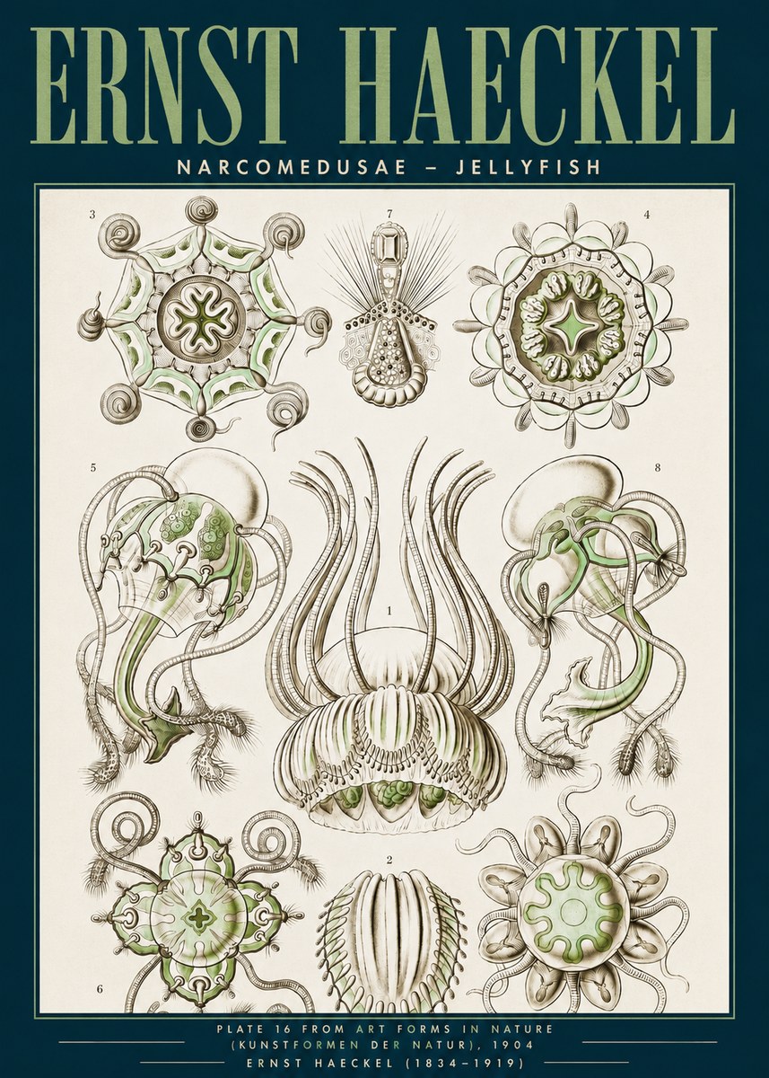 Ernst Haeckel Narcomedusae - Jellyfish No3 - Affiche