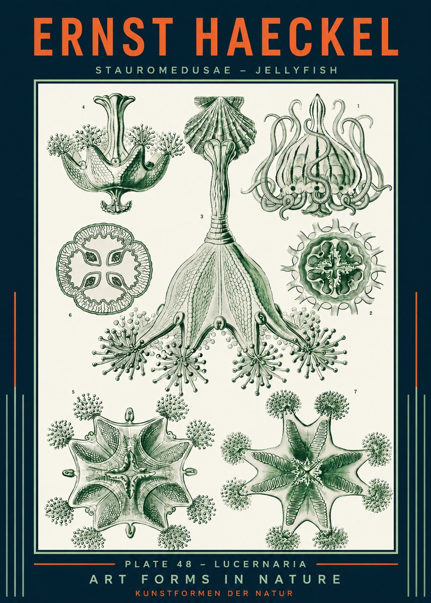 Ernst Haeckel Stauromedusae – Jellyfish No2 - Affiche