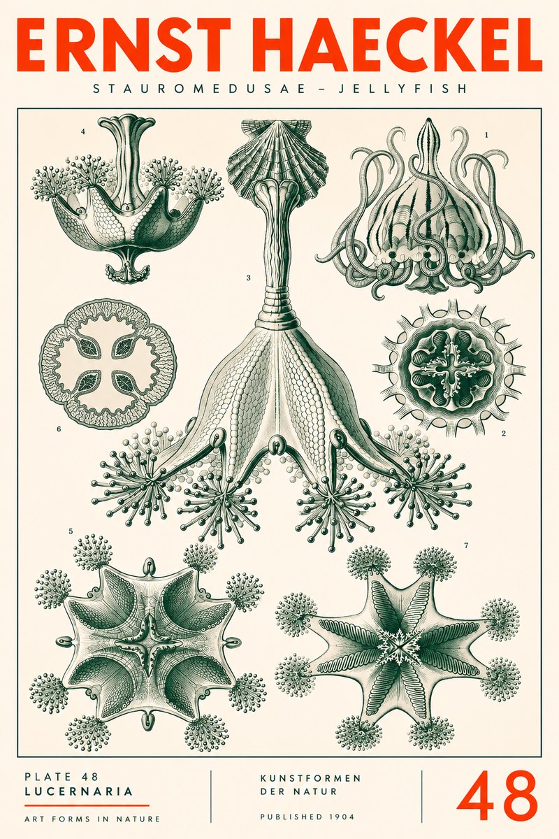 Ernst Haeckel Stauromedusae – Jellyfish No3 - Affiche