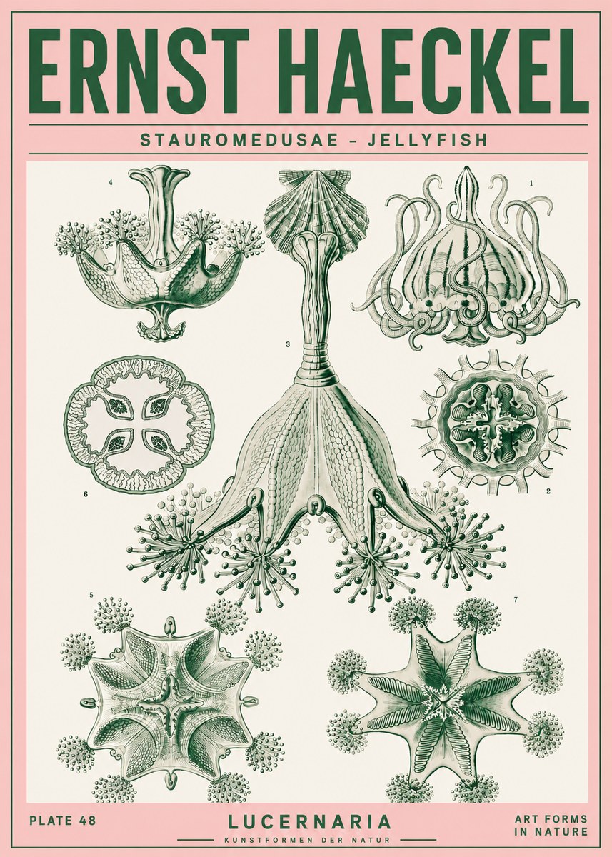 Ernst Haeckel Stauromedusae – Jellyfish No4 - Affiche