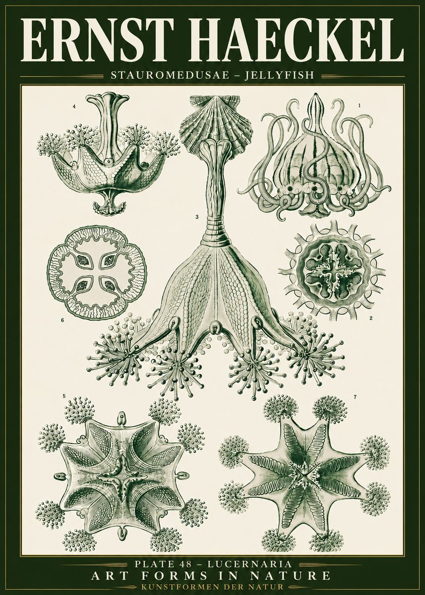 Ernst Haeckel Stauromedusae – Jellyfish No5 - Affiche
