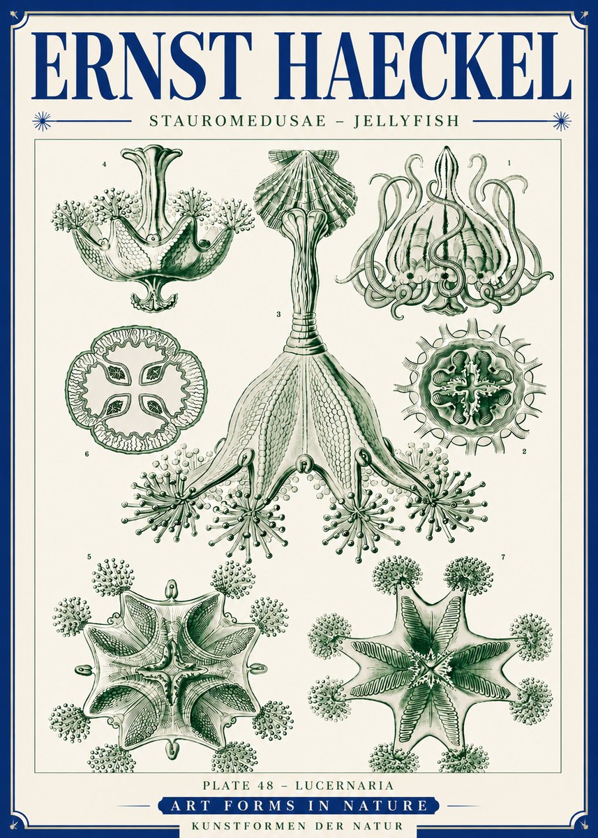 Ernst Haeckel Stauromedusae – Jellyfish No6 - Affiche