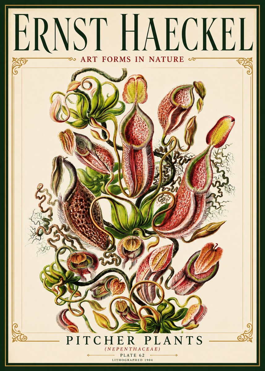 Ernst Haeckel Pitcher Plants No6 - Affiche