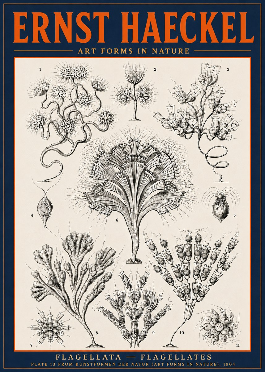 Ernst Haeckel Flagellata - Flagellates No6 - Affiche