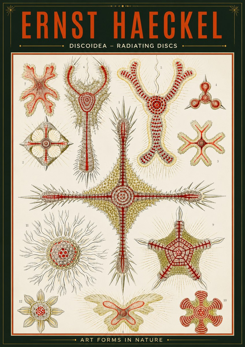 Ernst Haeckel Discoidea – Radiating Discs No2 - Affiche