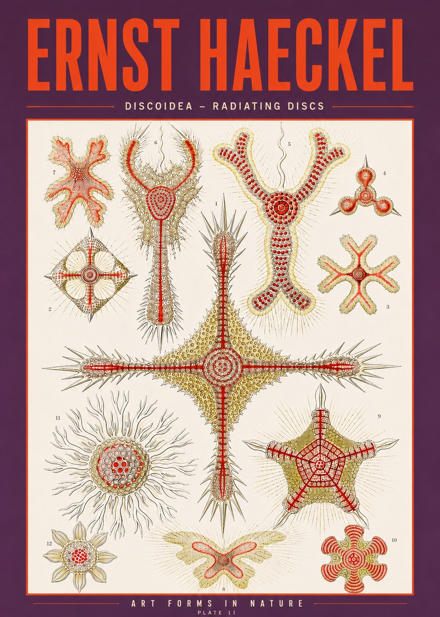 Ernst Haeckel Discoidea – Radiating Discs No3 - Affiche