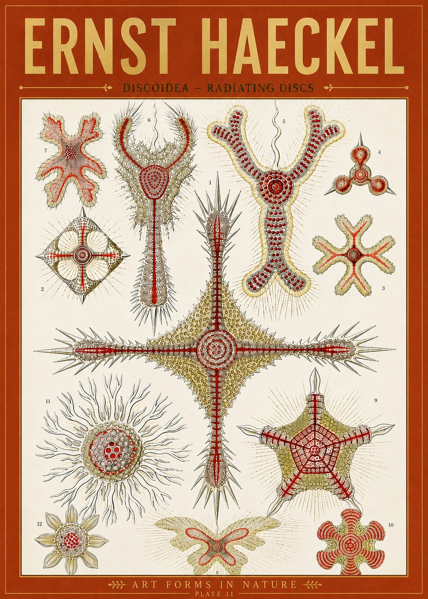 Ernst Haeckel Discoidea – Radiating Discs No5 - Affiche