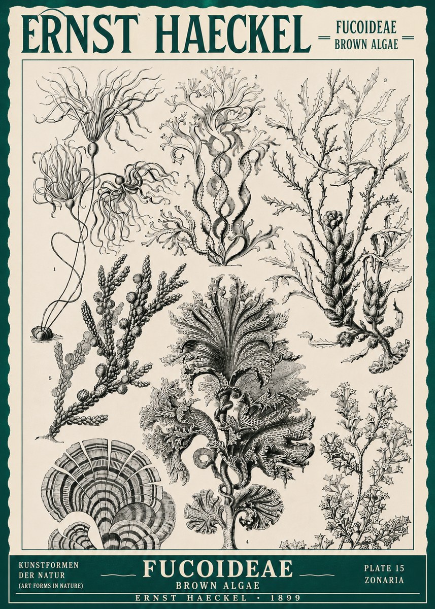 Ernst Haeckel Fucoideae - Brown Algae No3 - Affiche