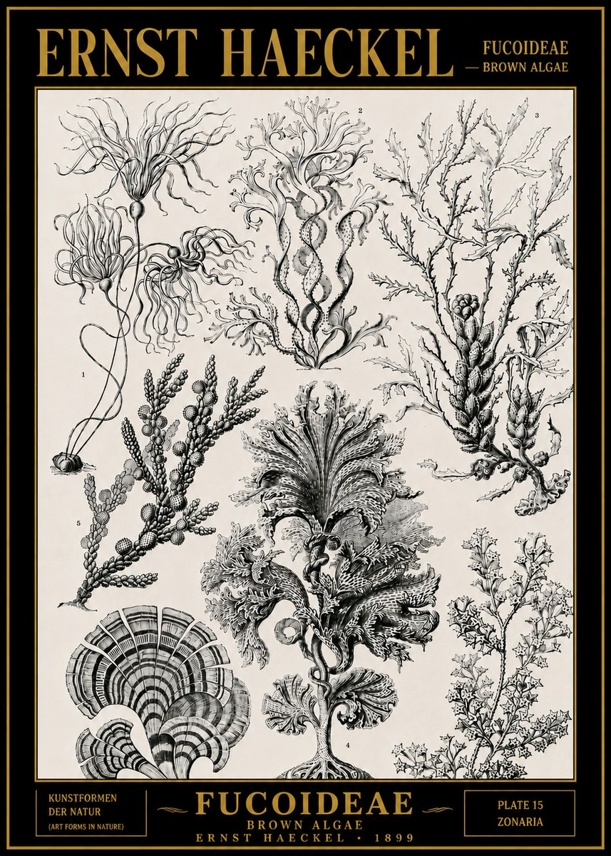 Ernst Haeckel Fucoideae - Brown Algae No4 - Affiche