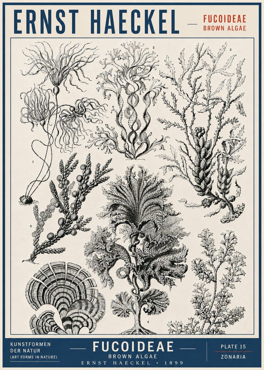 Ernst Haeckel Fucoideae - Brown Algae No5 - Affiche
