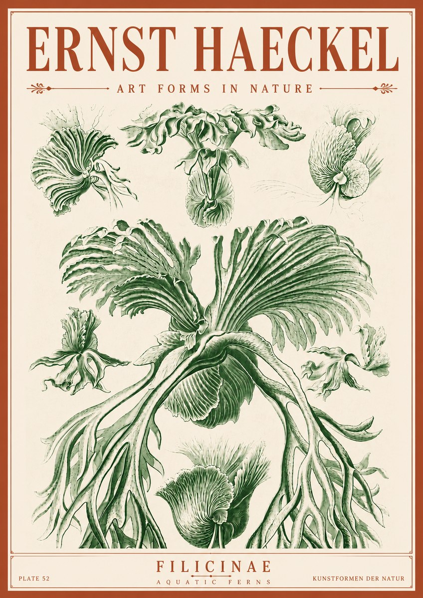 Ernst Haeckel Filicinae No6 - Affiche