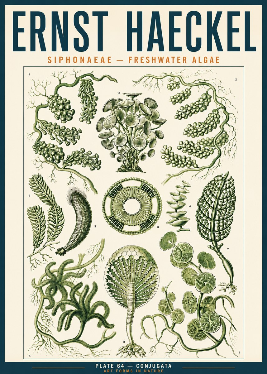 Ernst Haeckel Siphonaceae - Freshwater Algae No3 - Affiche