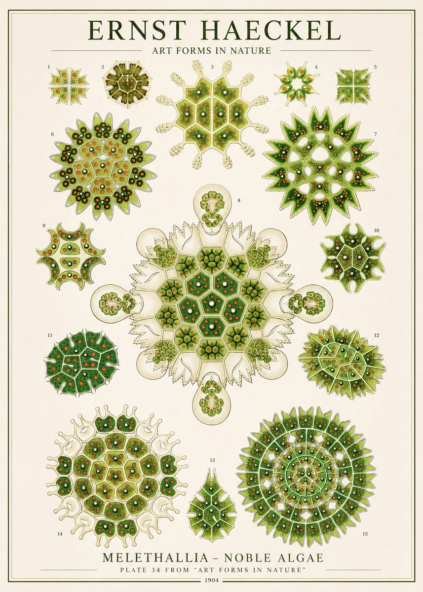 Ernst Haeckel Melethallia - Noble Algae No1 - Affiche