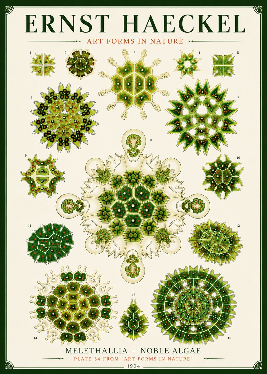 Ernst Haeckel Melethallia - Noble Algae No6 - Affiche