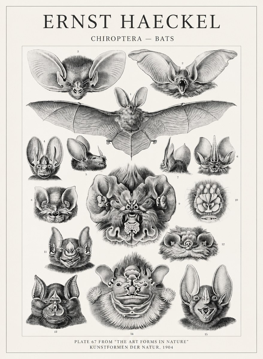 Ernst Haeckel Chiroptera Bats No4 - Affiche