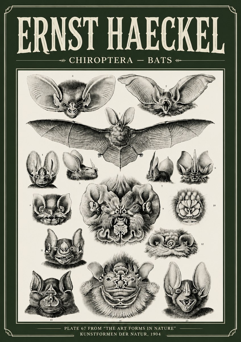 Ernst Haeckel Chiroptera Bats No6 - Affiche