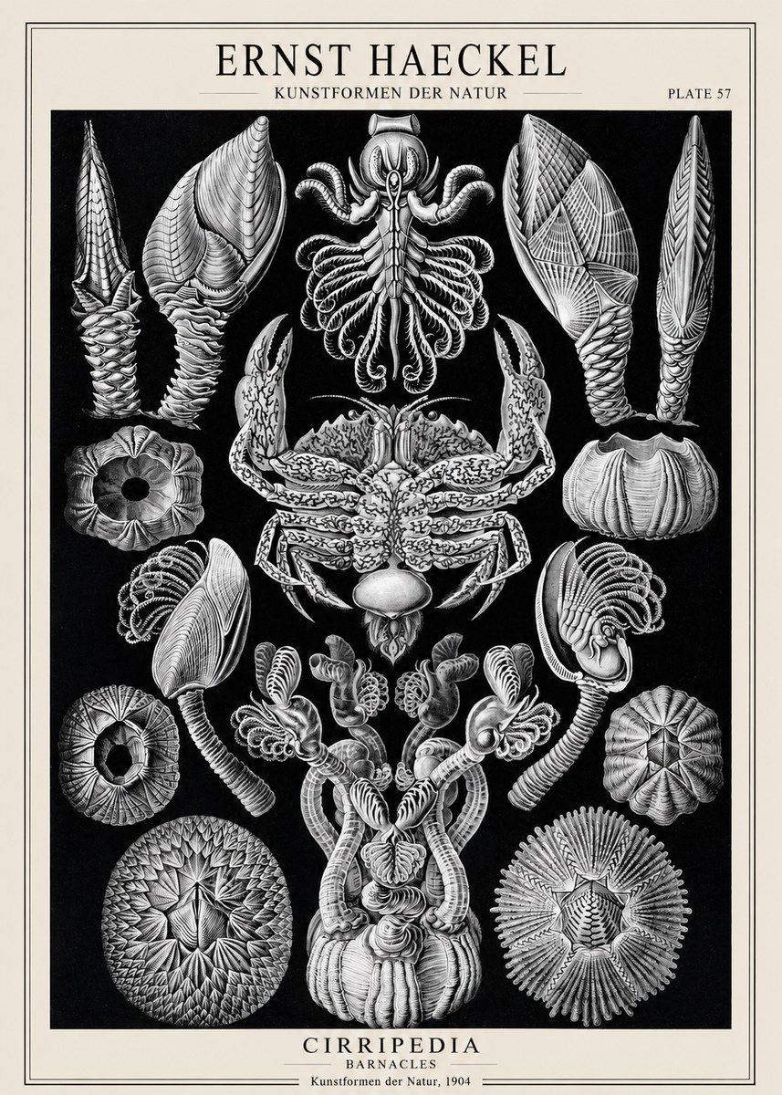 Ernst Haeckel Cirripedia Barnacles No1 - Affiche
