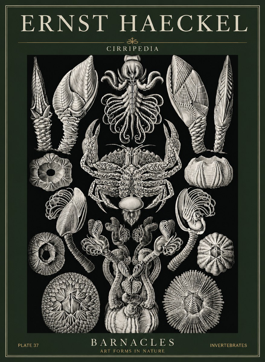 Ernst Haeckel Cirripedia Barnacles No6 - Affiche