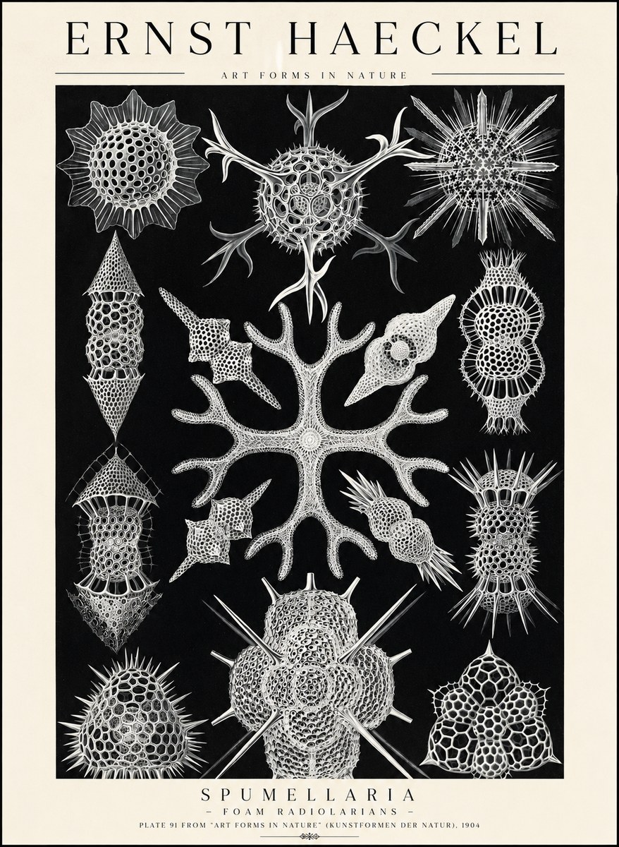Ernst Haeckel Spumellaria No1 - Affiche