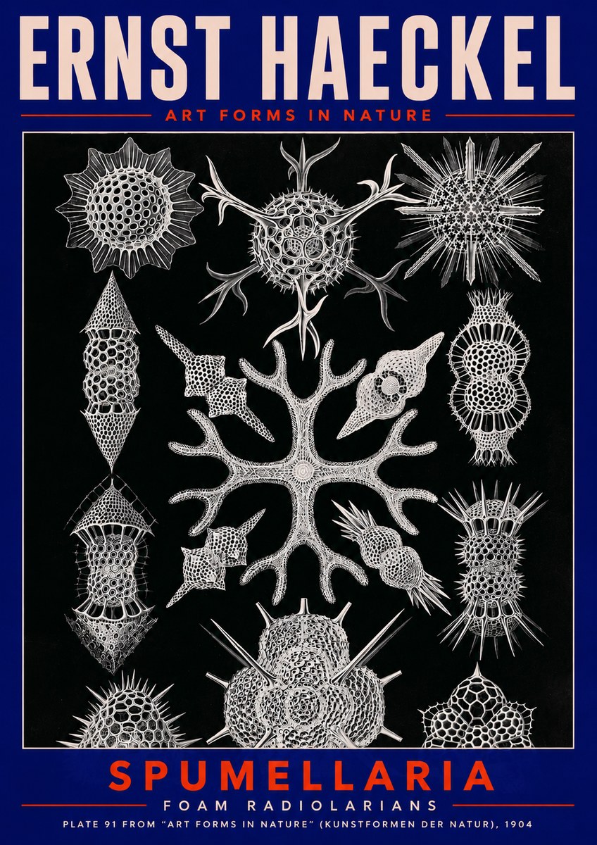 Ernst Haeckel Spumellaria No2 - Affiche