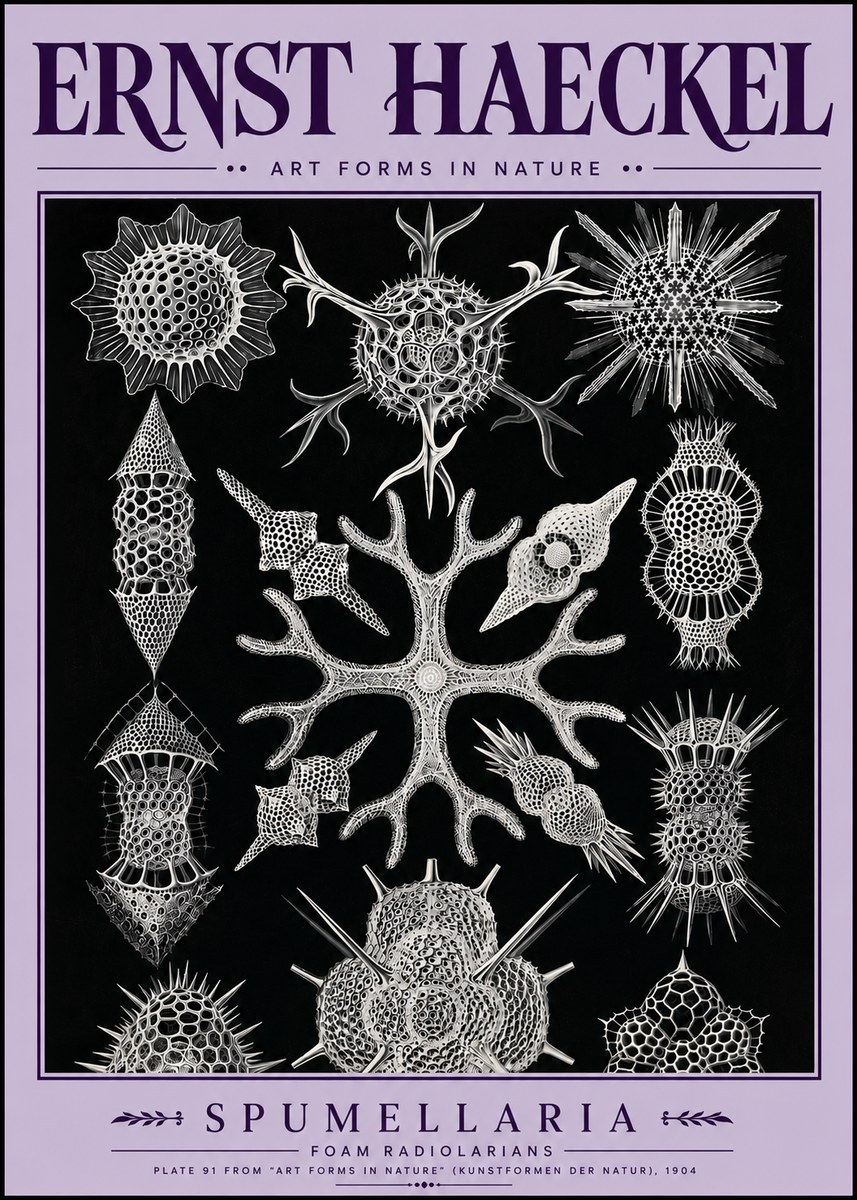 Ernst Haeckel Spumellaria No5 - Affiche