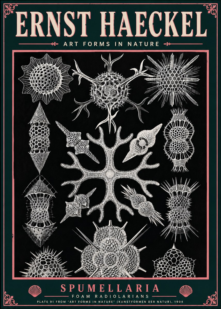 Ernst Haeckel Spumellaria No6 - Affiche