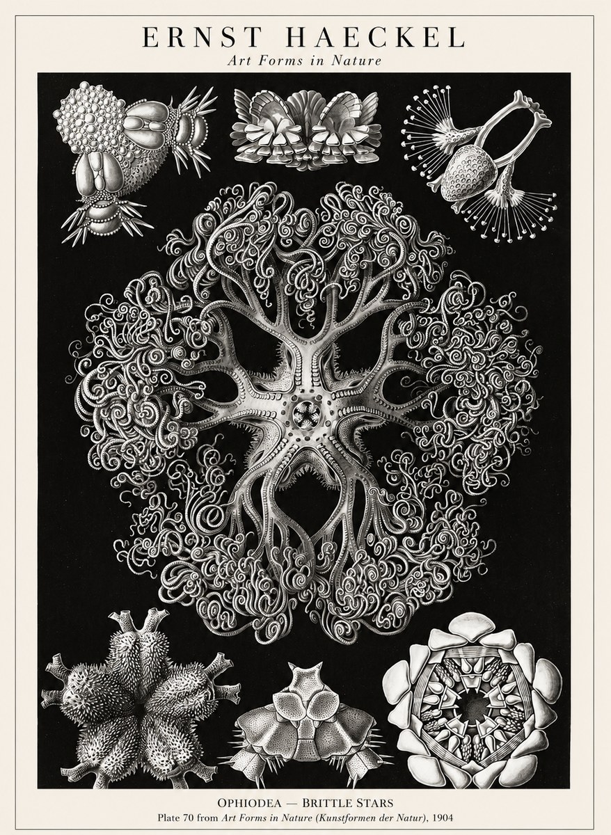 Ernst Haeckel Ophiodea - Brittle Stars II No1 - Affiche