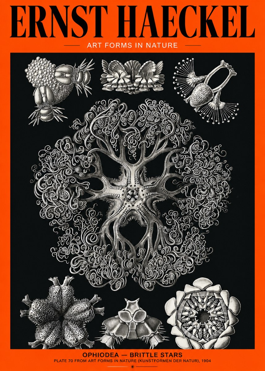 Ernst Haeckel Ophiodea - Brittle Stars II No2 - Affiche
