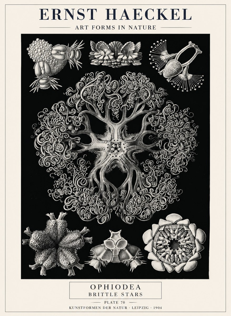 Ernst Haeckel Ophiodea - Brittle Stars II No4 - Affiche