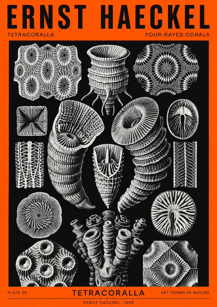 Ernst Haeckel Tetracoralla - Four-rayed Corals No2 - Affiche
