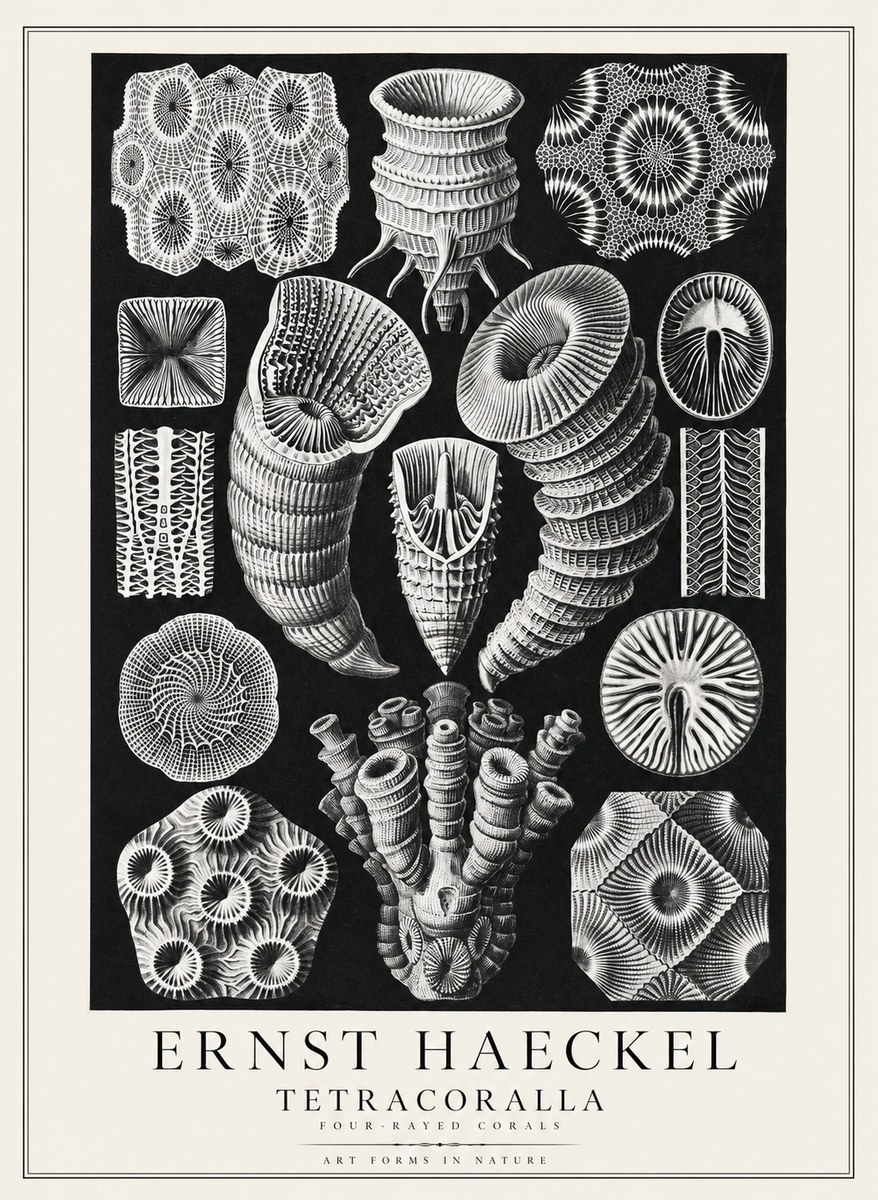 Ernst Haeckel Tetracoralla - Four-rayed Corals No3 - Affiche