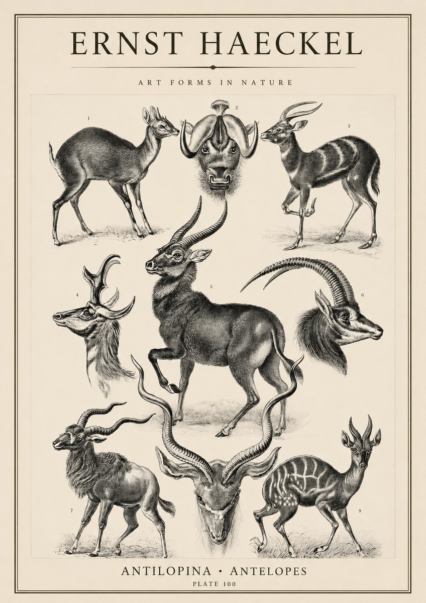 Ernst Haeckel Antelopes No4 - Affiche