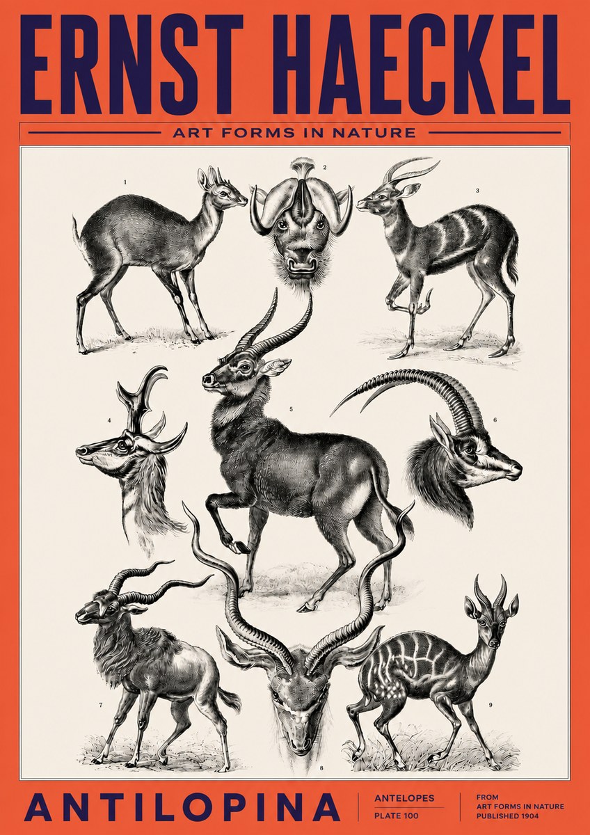 Ernst Haeckel Antelopes No6 - Affiche