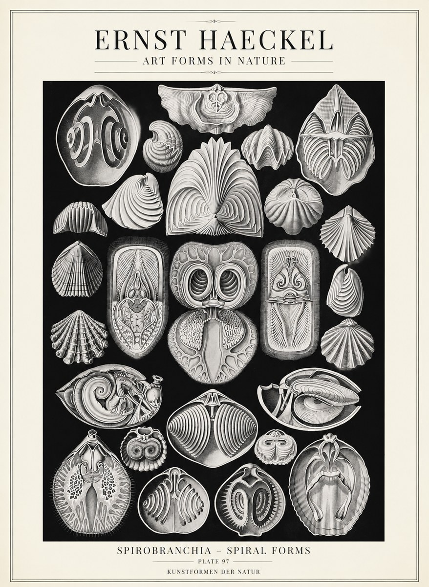 Ernst Haeckel Spirobranchia No4 - Affiche