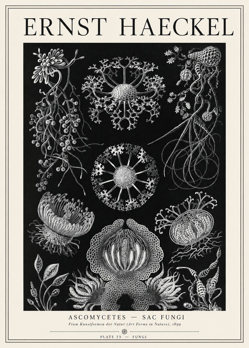 Ernst Haeckel Ascomycetes — Sac Fungi No1 - Affiche
