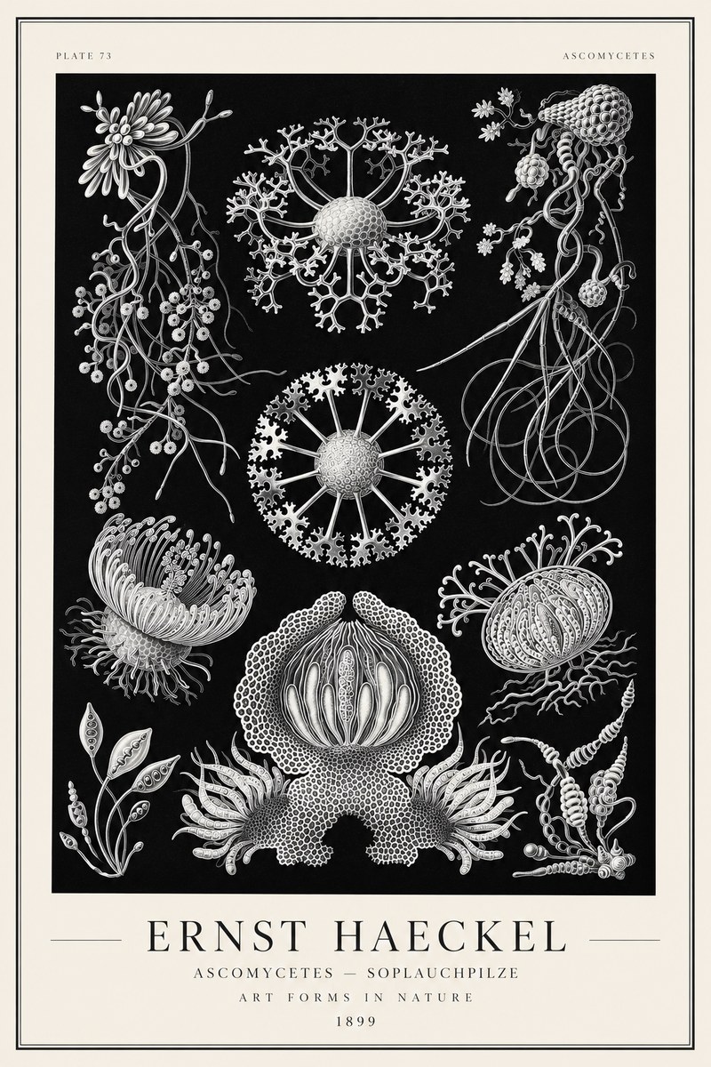 Ernst Haeckel Ascomycetes — Sac Fungi No2 - Affiche
