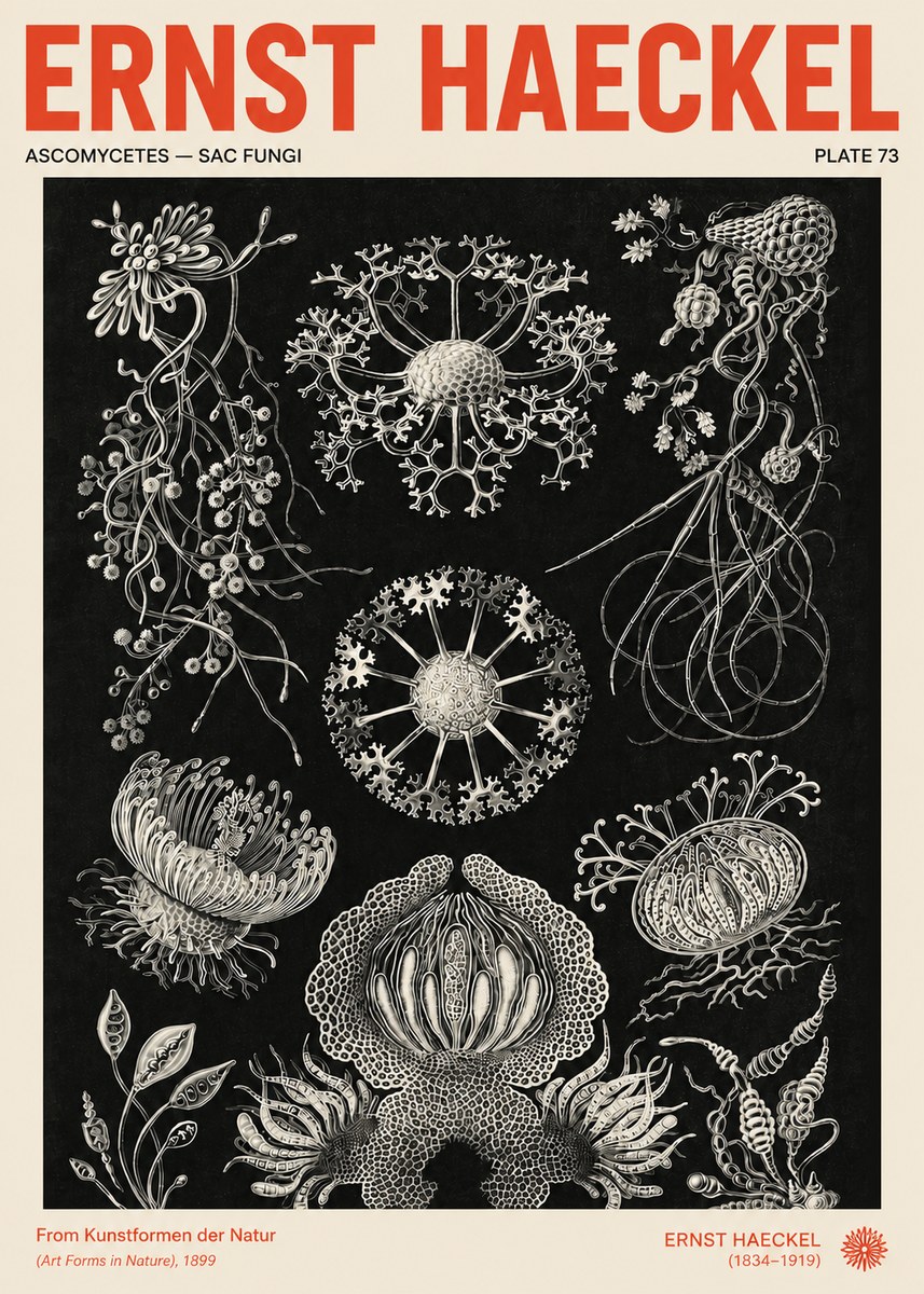 Ernst Haeckel Ascomycetes — Sac Fungi No4 - Affiche