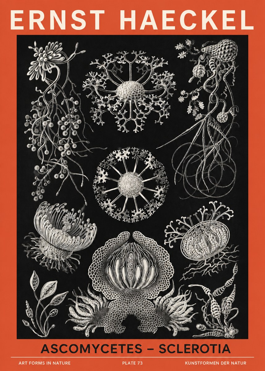 Ernst Haeckel Ascomycetes — Sac Fungi No6 - Affiche