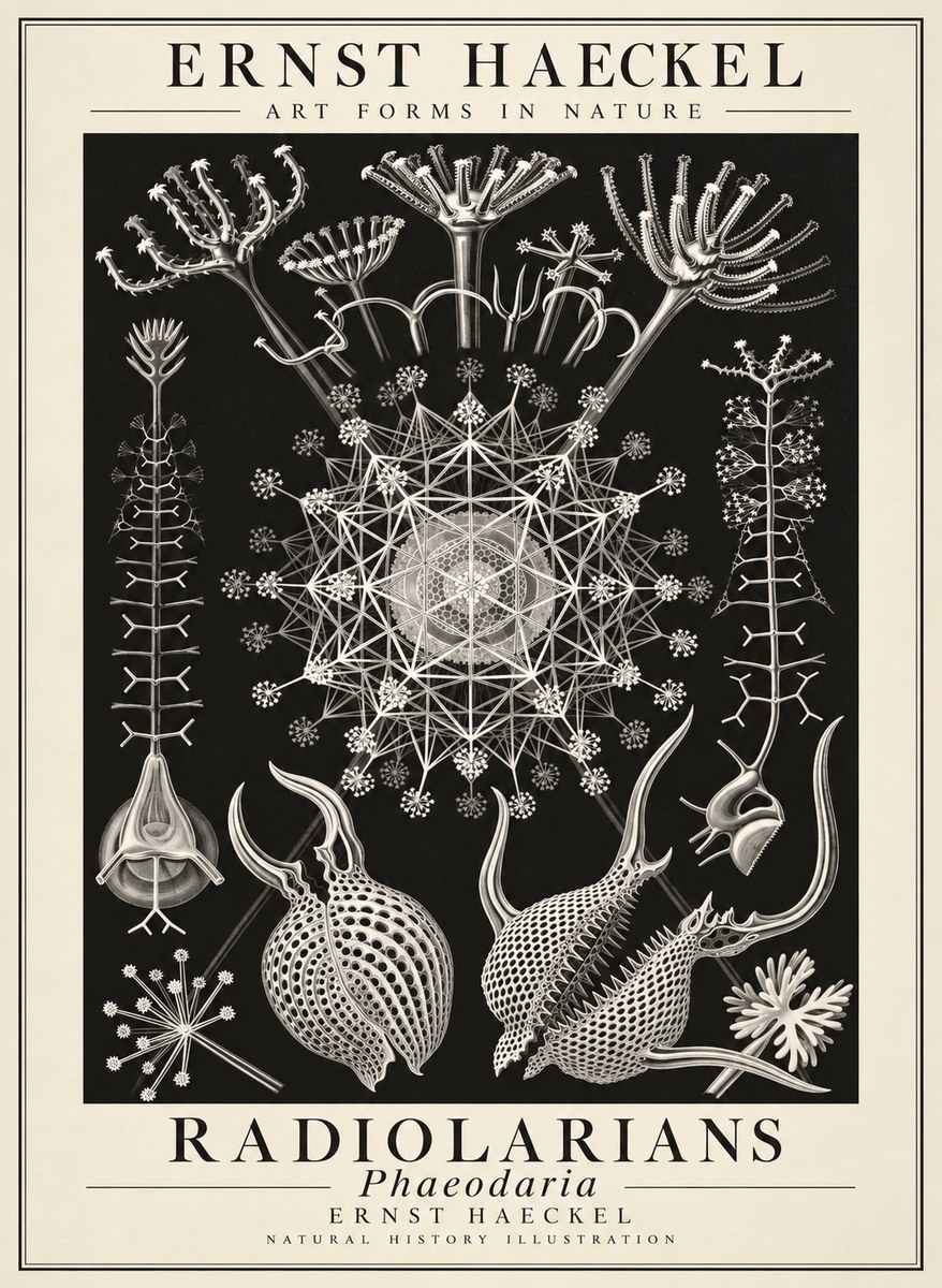 Ernst Haeckel Phaeodaria Radiolarians - Plate 61 No3 - Affiche
