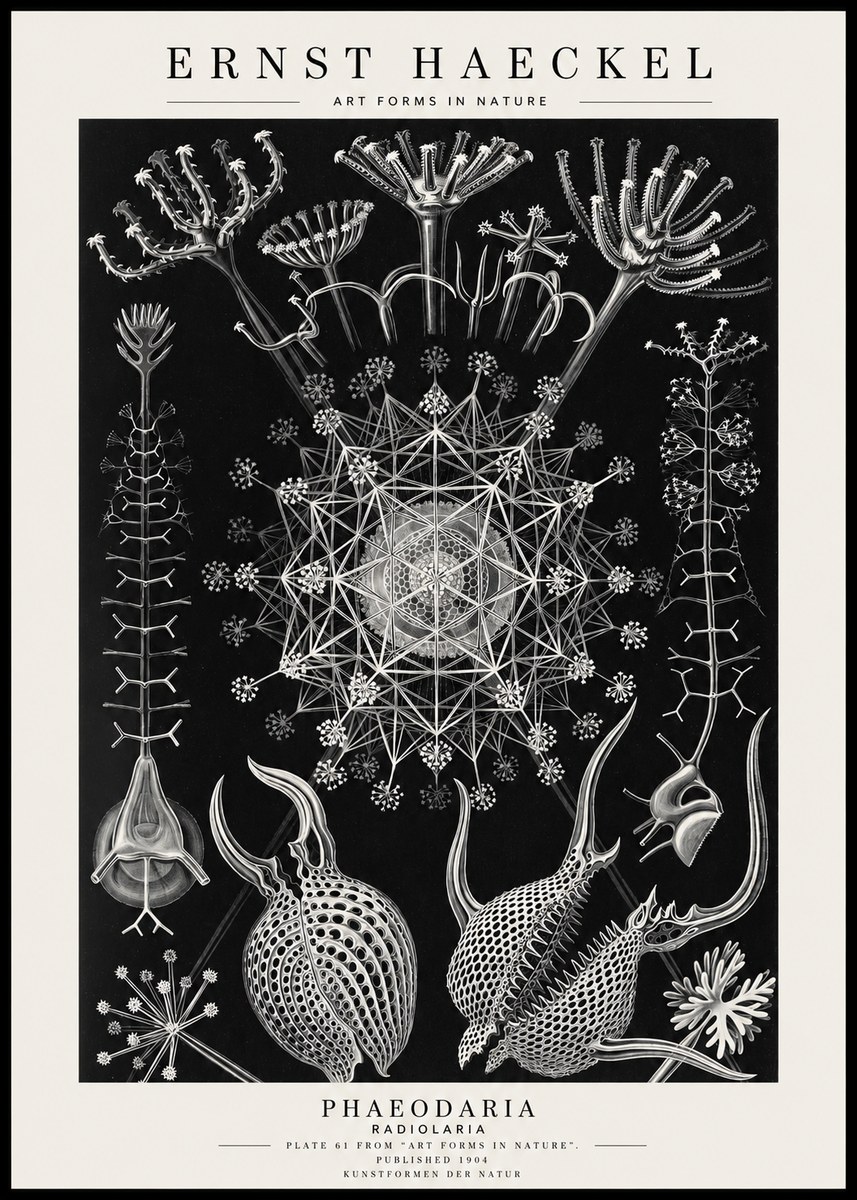 Ernst Haeckel Phaeodaria Radiolarians - Plate 61 No4 - Affiche