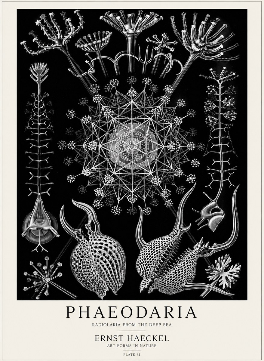 Ernst Haeckel Phaeodaria Radiolarians - Plate 61 No5 - Affiche