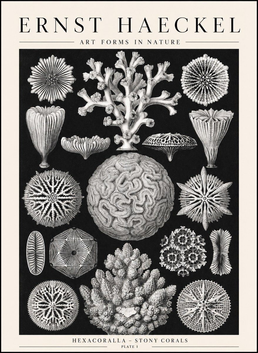 Ernst Haeckel Hexacoralla – Six-rayed Corals No2 - Affiche