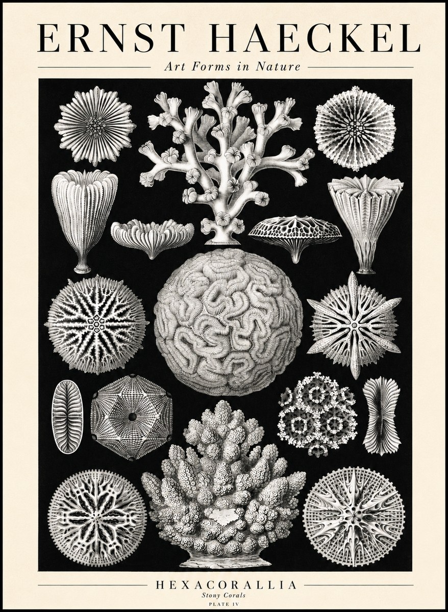 Ernst Haeckel Hexacoralla – Six-rayed Corals No3 - Affiche
