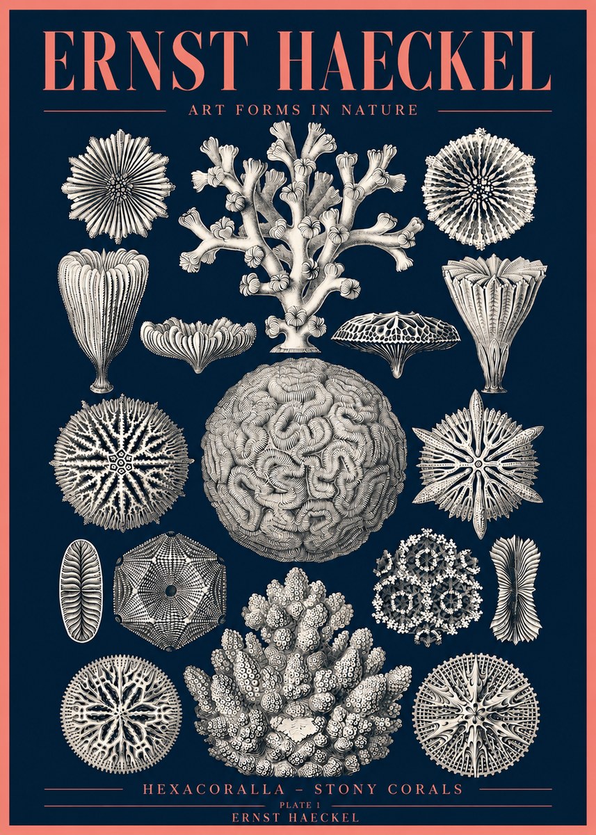 Ernst Haeckel Hexacoralla – Six-rayed Corals No4 - Affiche