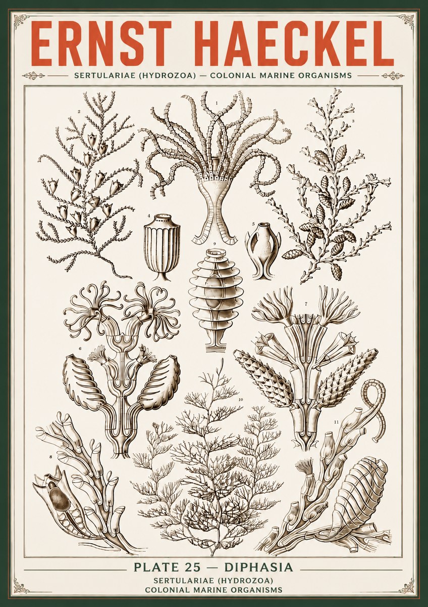 Ernst Haeckel Sertulariidae No6 - Affiche