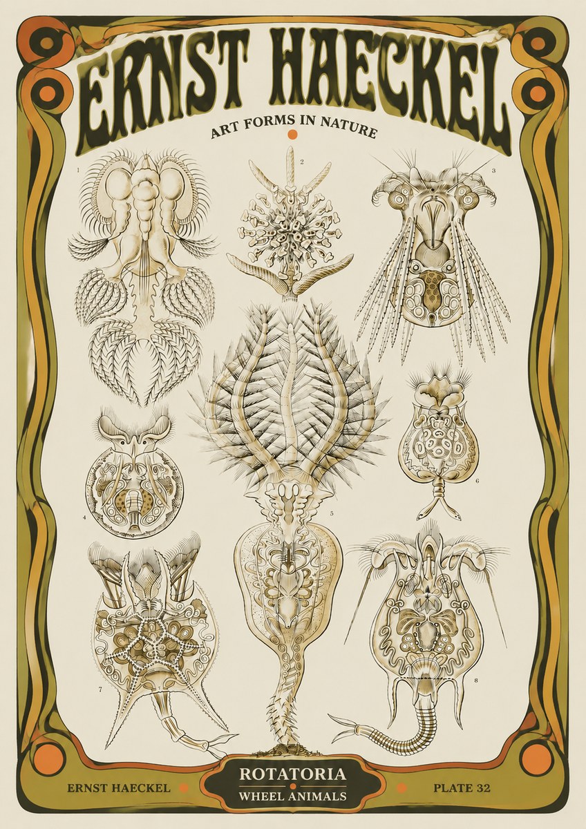 Ernst Haeckel Rotatoria - Wheel Animals No5 - Affiche