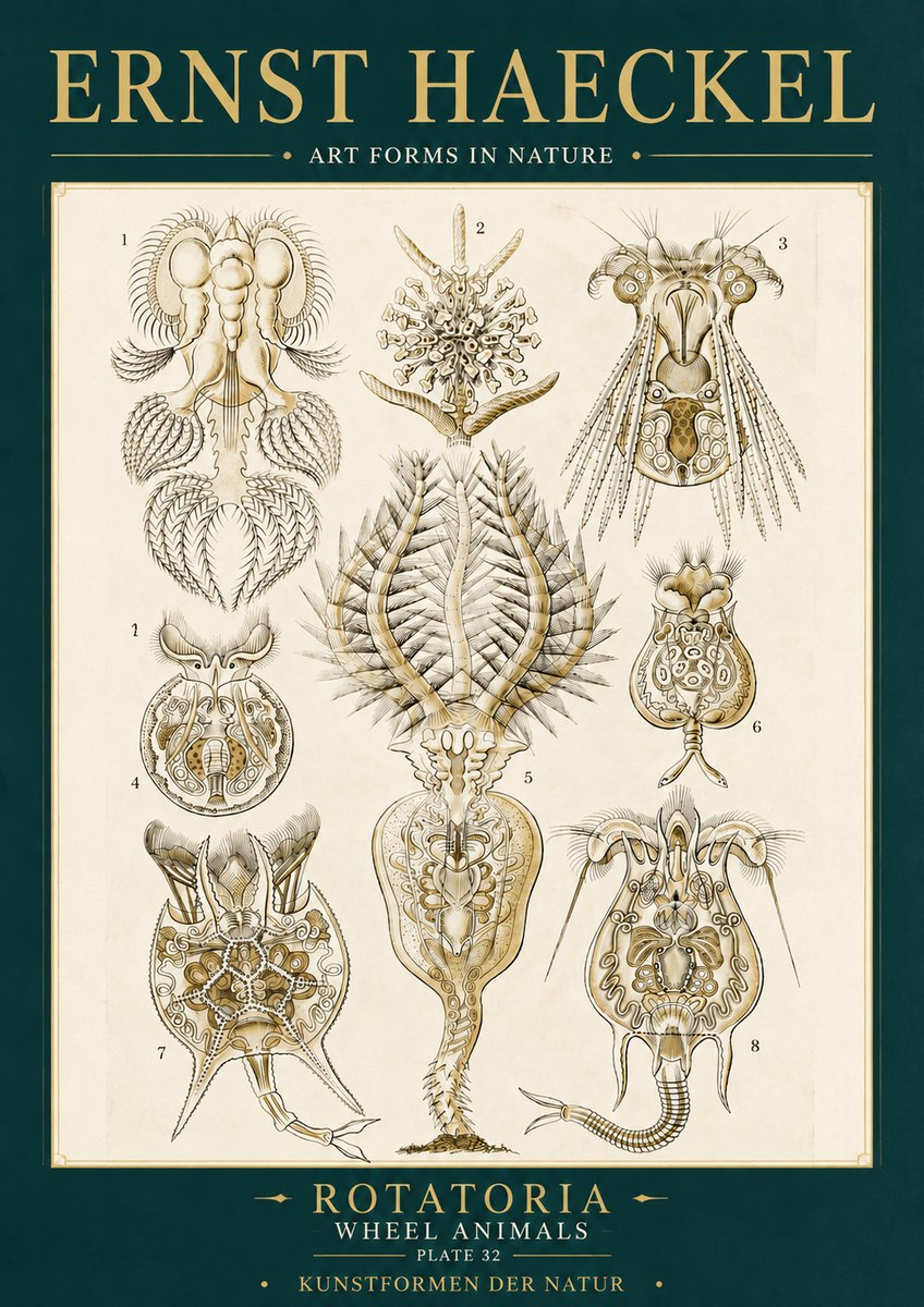 Ernst Haeckel Rotatoria - Wheel Animals No6 - Affiche