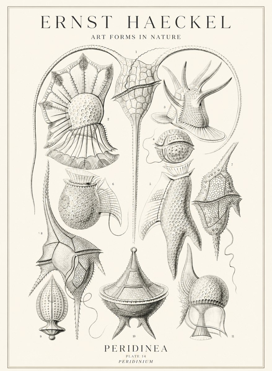 Ernst Haeckel Peridinea No3 - Affiche