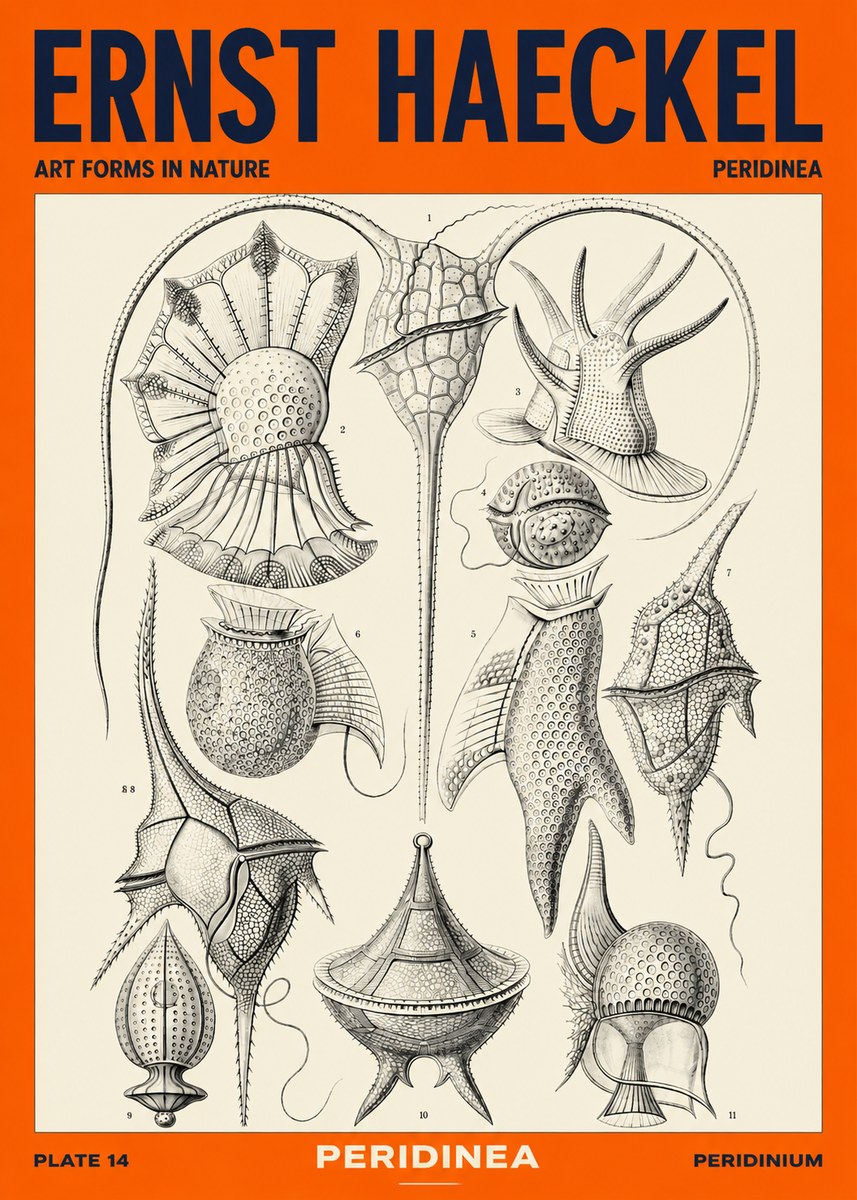 Ernst Haeckel Peridinea No4 - Affiche